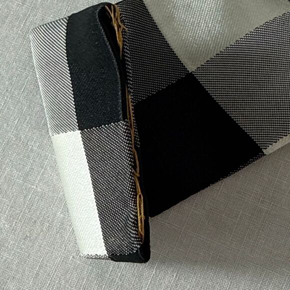 1970s Mod Black & White Checkered Taffeta Sash – 80.5” Long Vintage Belt Scarf - Picture 7 of 15